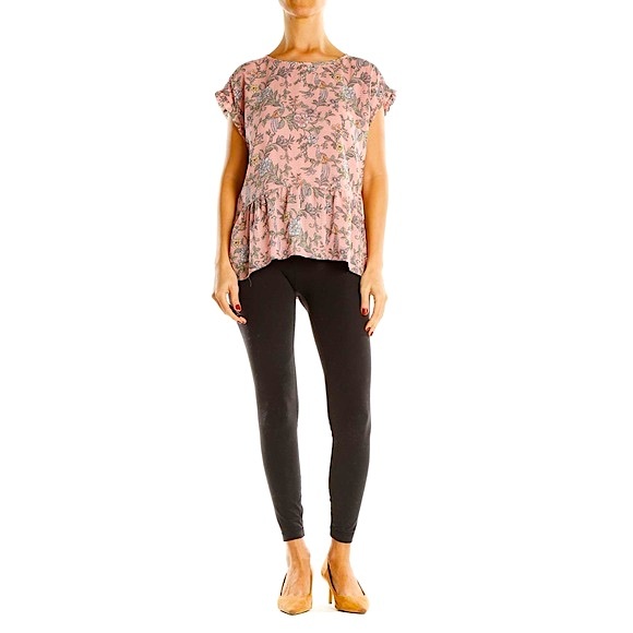 SOLD ✨ LOFT Floral Print w Peplum Hem Blouse Pink Multicolor - Size M - Picture 3 of 14